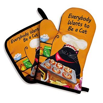 Oven Gloves and Pot Mat Set, Silicone, Non-Slip, Heat-Resistant