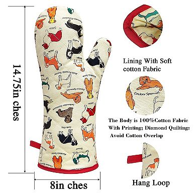 Oven gloves cotton heat-resistant machine-washable pot holder