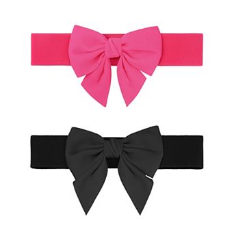 Women's 2 pc Elastic Wide Belt Dress Bow Waistband Decoration Fashion Versatile Belts