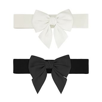 Women's 2 pc Elastic Wide Belt Dress Bow Waistband Decoration Fashion Versatile Belts