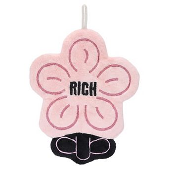 Flower-Shaped Hanging Hand Towels, Super Absorbent Soft Fleece Towels with Letter 11"x9"