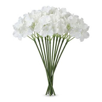 Artificial Hydrangea Flowers with Detachable Heads, Use for Wedding Centerpieces, DIY Crafts 8.3"H