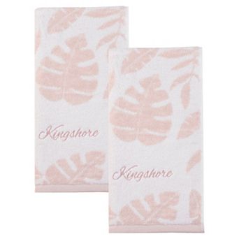 Cotton Hand Towel 28 x 13 in Leaf Jacquard Soft Absorbent Bathroom Hand Towel