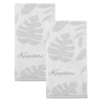 Cotton Hand Towel 28 x 13 in Leaf Jacquard Soft Absorbent Bathroom Hand Towel