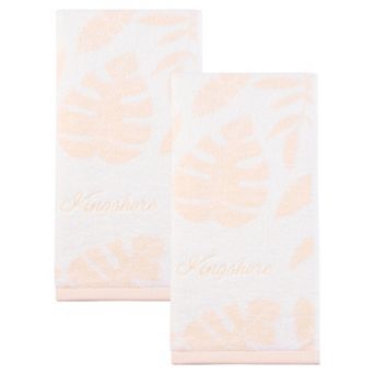 Cotton Hand Towel 28 x 13 in Leaf Jacquard Soft Absorbent Bathroom Hand Towel