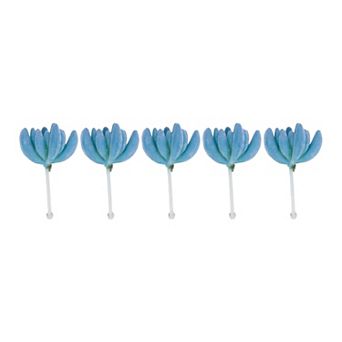 5 pc Realistic Flocked Artificial Succulents 3.5" Large Faux Echeveria Picks Frosted Unpotted Plant