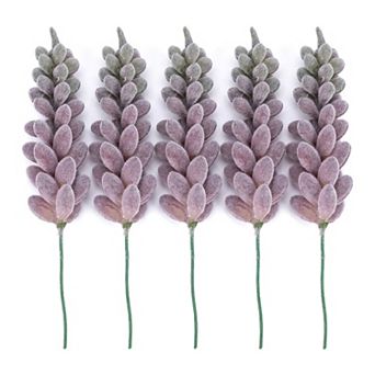 5 pc Realistic Flocked Artificial Succulents 3.5" Large Faux Echeveria Picks Frosted Unpotted Plant