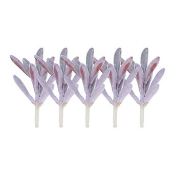 5 pc Realistic Flocked Artificial Succulents 3.5" Large Faux Echeveria Picks Frosted Unpotted Plant