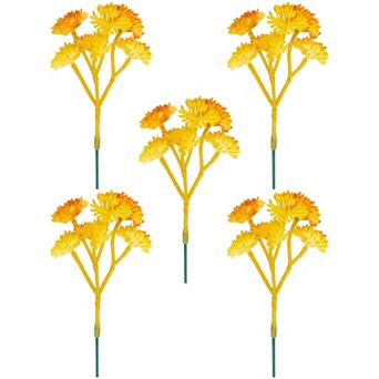 5 pc Realistic Flocked Artificial Succulents 3.5" Large Faux Echeveria Picks Frosted Unpotted Plant