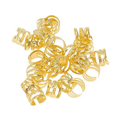 30Pcs Hollow Out Hair Cuffs Dreadlock 0.39x0.39 Inch