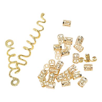 28Pcs Hollow Snake-shaped Hair Cuffs Dreadlock