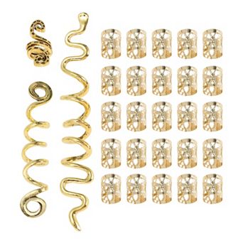 28 pc Hollow Snake-shaped Hair Cuffs Dreadlock