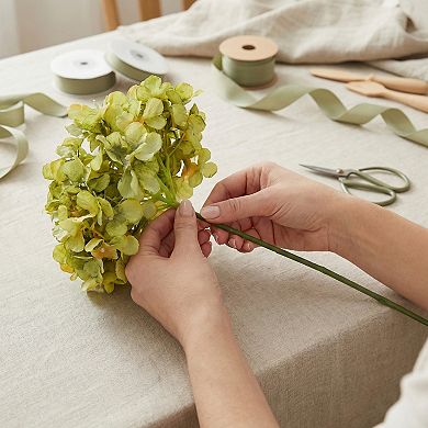 Artificial Hydrangea Flowers with Long Stems, Silk Hydrangea Bouquet with Detachable Heads 17.3"H