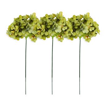 Artificial Hydrangea Flowers with Long Stems, Silk Hydrangea Bouquet with Detachable Heads 17.3"H