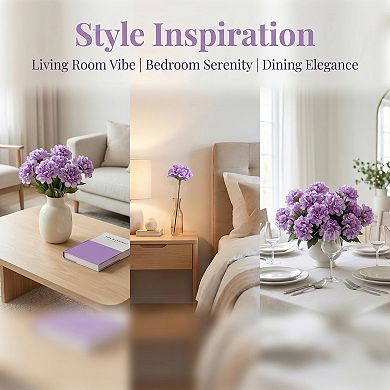 Artificial Chrysanthemum Flowers, Silk Mums Bouquets with Detachable Heads, Faux Pompon Stems 7.1"H