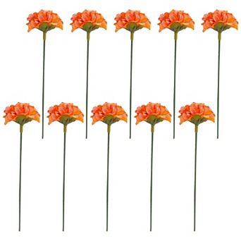 Artificial Chrysanthemum Flowers, Silk Mums Bouquets with Detachable Heads, Faux Pompon Stems 7.1"H