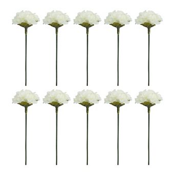 Artificial Chrysanthemum Flowers, Silk Mums Bouquets with Detachable Heads, Faux Pompon Stems 7.1"H