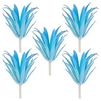5 pc Realistic Flocked Artificial Sword Grass 3.7" Tall Faux Succulent Picks Frosted Unpotted Plant