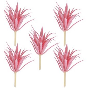 5 pc Realistic Flocked Artificial Sword Grass 3.7" Tall Faux Succulent Picks Frosted Unpotted Plant