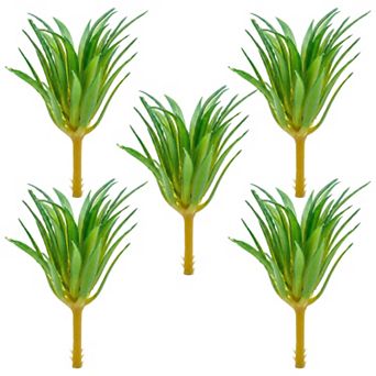 5 pc Realistic Flocked Artificial Sword Grass 3.7" Tall Faux Succulent Picks Frosted Unpotted Plant