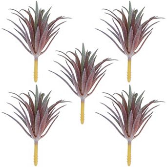 5 pc Realistic Flocked Artificial Sword Grass 3.7" Tall Faux Succulent Picks Frosted Unpotted Plant