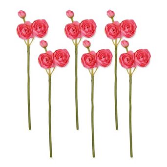 Artificial Wax Lotus Flower Bouquet, Faux Silk Berry Greenery Stems for Jar Filler Home Decor 10"H