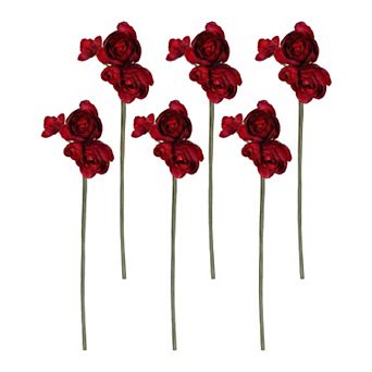 Artificial Wax Lotus Flower Bouquet, Faux Silk Berry Greenery Stems for Jar Filler Home Decor 10"H