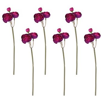 Artificial Wax Lotus Flower Bouquet, Faux Silk Berry Greenery Stems for Jar Filler Home Decor 10"H