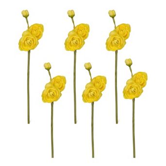 Artificial Wax Lotus Flower Bouquet, Faux Silk Berry Greenery Stems for Jar Filler Home Decor 10"H