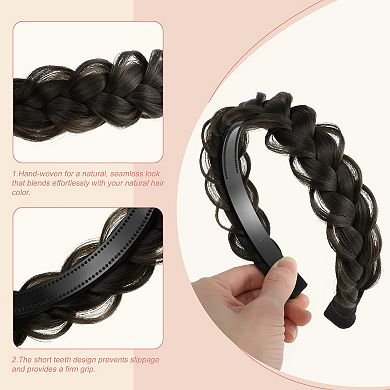 Headband, Synthetic Braided Hairpiece, Elastic Hair Band 1Set