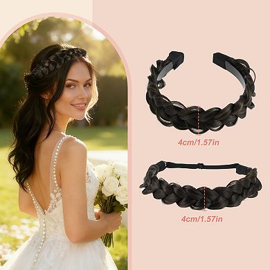 Headband, Synthetic Braided Hairpiece, Elastic Hair Band 1Set