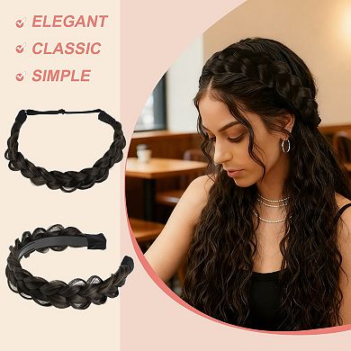 Headband, Synthetic Braided Hairpiece, Elastic Hair Band 1Set