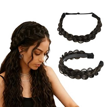 Headband, Synthetic Braided Hairpiece, Elastic Hair Band 1Set