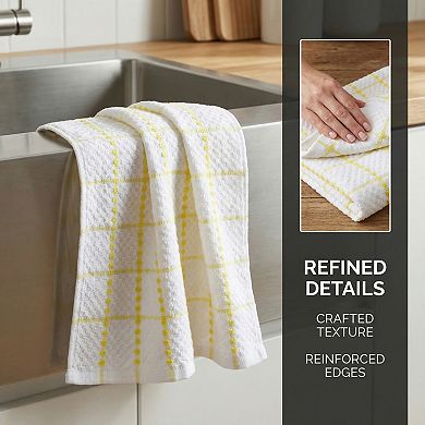 Classic Plaid Kitchen Towels 2 Pack, Absorbent Quick Dry Tea Towels, Lint-Free Checkered Rag 15"x25"