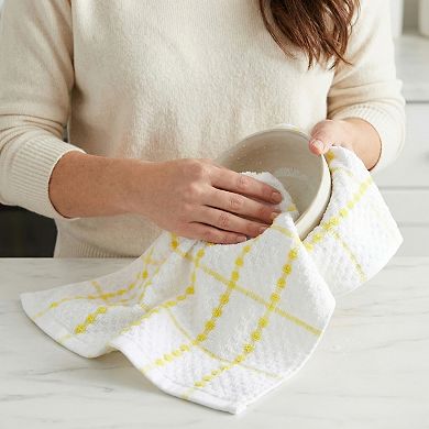 Classic Plaid Kitchen Towels 2 Pack, Absorbent Quick Dry Tea Towels, Lint-Free Checkered Rag 15"x25"