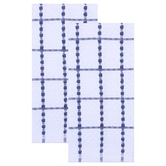 Classic Plaid Kitchen Towels 2 Pack, Absorbent Quick Dry Tea Towels, Lint-Free Checkered Rag 15"x25"