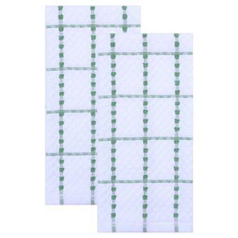 Classic Plaid Kitchen Towels 2 Pack, Absorbent Quick Dry Tea Towels, Lint-Free Checkered Rag 15"x25"