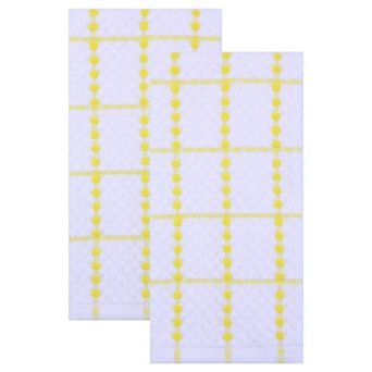 Classic Plaid Kitchen Towels 2 Pack, Absorbent Quick Dry Tea Towels, Lint-Free Checkered Rag 15"x25"