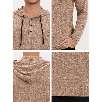 Men's Textured Hooded Sweatshirt Long Sleeve Pullover Casual Sweater Hoodies