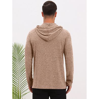 Men's Textured Hooded Sweatshirt Long Sleeve Pullover Casual Sweater Hoodies