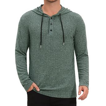 Men's Textured Hooded Sweatshirt Long Sleeve Pullover Casual Sweater Hoodies