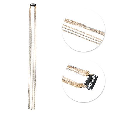 19.7" Colorful Rhinestone Braided Hair Chain for Women 1 Pc