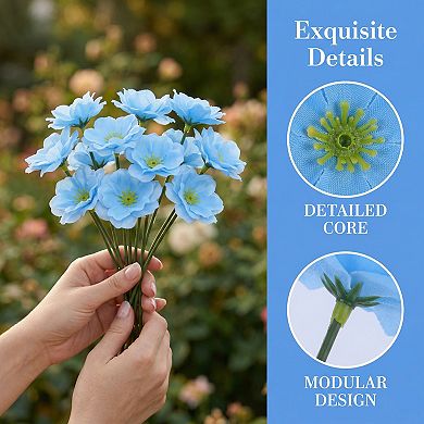 Artificial Plum Blossom Mini Bouquets, H Winter Jasmine with Detachable Flower Heads 5.9"H