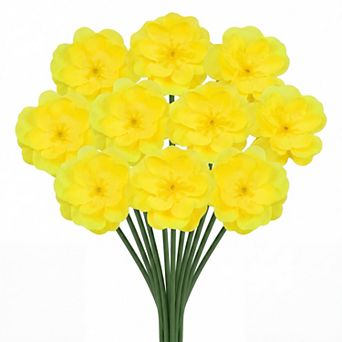 Artificial Plum Blossom Mini Bouquets, H Winter Jasmine with Detachable Flower Heads 5.9"H
