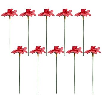 Large Artificial Roses Bouquet, Silk Rose with Detachable Flower Heads, Realistic Faux Floral 5.9"H