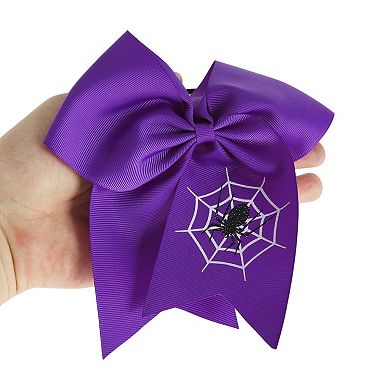 Halloween Bow Hair Elastics for Women 1 Pc Purple