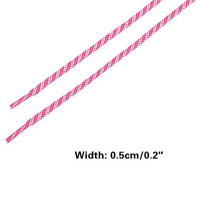 Two-Color Twill Dot Striped Round Shoelaces 2 Pairs for Martin Boots 47.2"