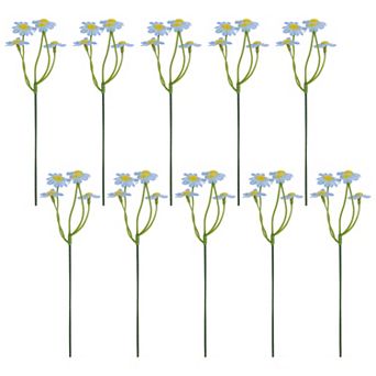 Artificial Chamomile Silk Daisies Small Faux Wildflower Bouquet with Detachable Heads 8.7"H