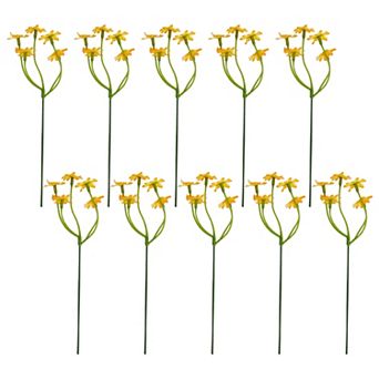 Artificial Chamomile Silk Daisies Small Faux Wildflower Bouquet with Detachable Heads 8.7"H