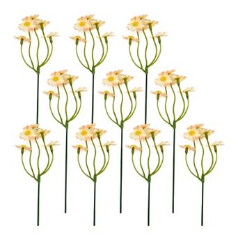 Artificial Chamomile Silk Daisies Small Faux Wildflower Bouquet with Detachable Heads 8.7"H